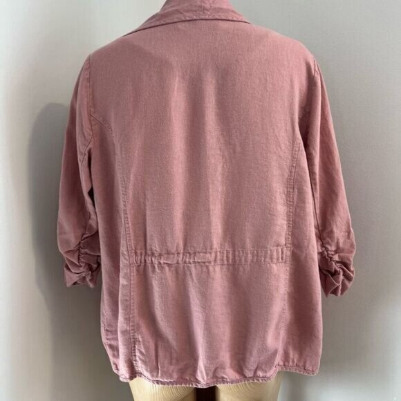 Vintage Jules & Leopold Casual Women’s Small Linen Pink Cardigan Sweater Jacket - Picture 3 of 12